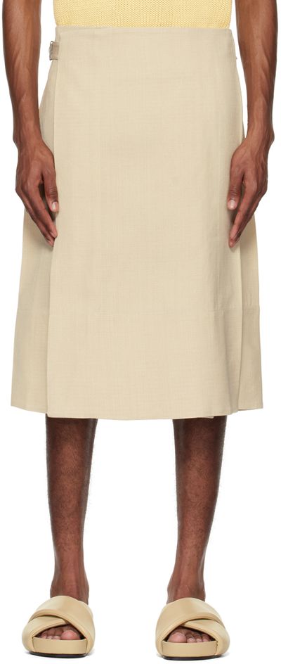 Jil Sander Jil Sander Beige Gonna Midi Skirt