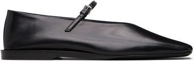 Jil Sander Jil Sander Black Buckle Strap Ballerina Flats