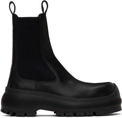 Jil Sander Jil Sander Black Calf Leather Chelsea Boots