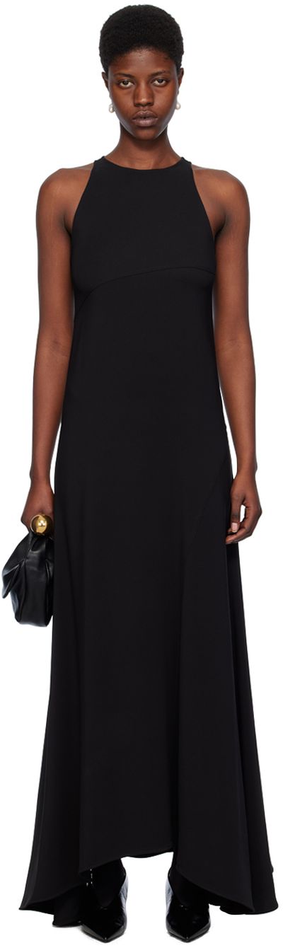 Jil Sander Jil Sander Black Flared Maxi Dress