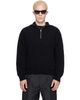Jil Sander Jil Sander Black LS High Zipped Neck Sweater - 1
