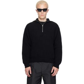 Jil Sander Jil Sander Black LS High Zipped Neck Sweater