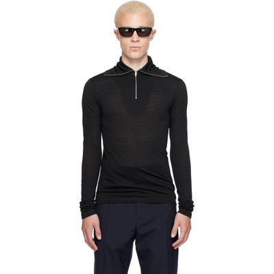 Jil Sander Jil Sander Black LS Zip Polo