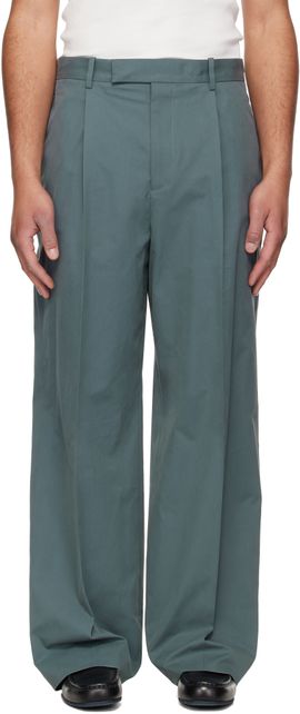 Jil Sander Jil Sander Blue Cotton Drill Trousers