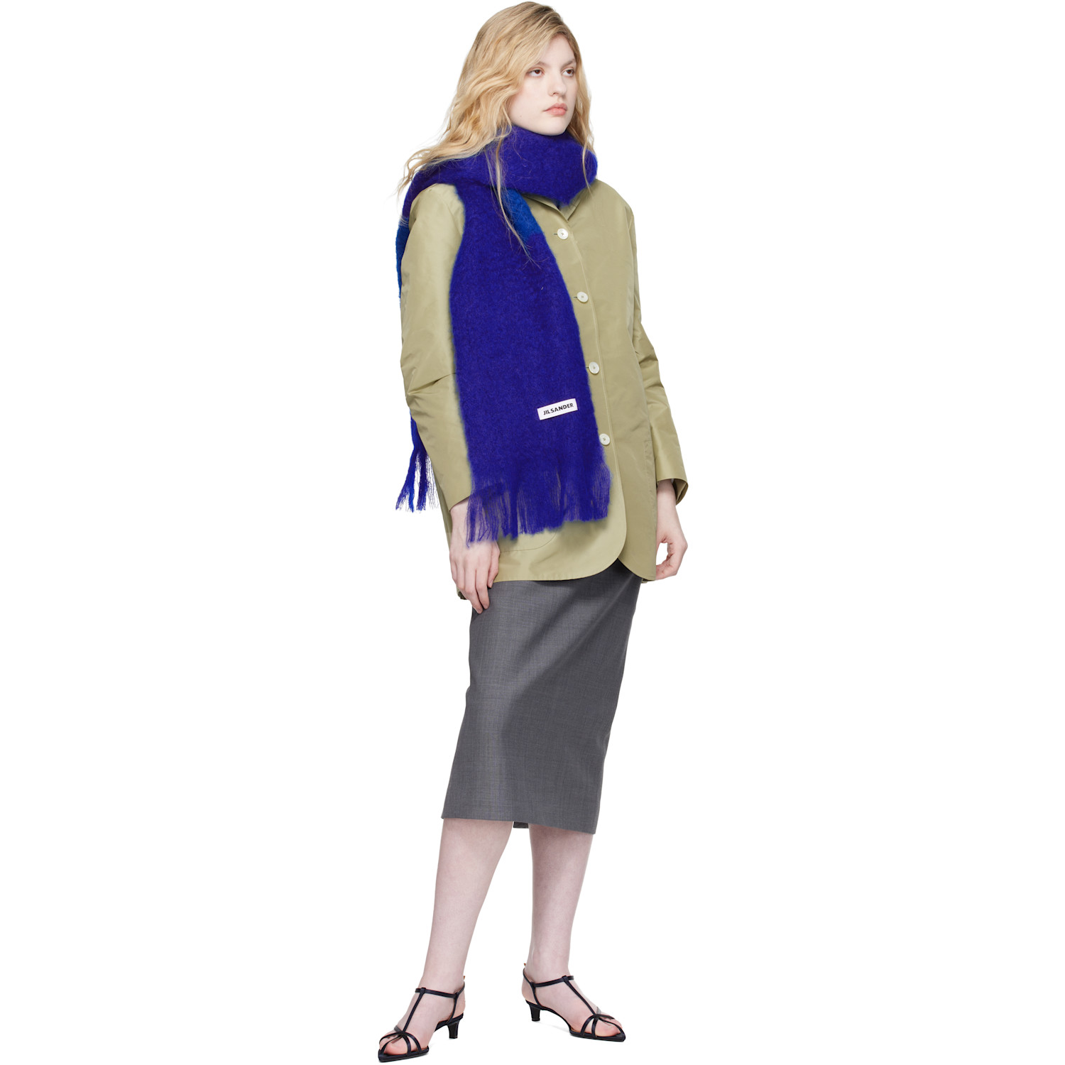 JIL SANDER+ PLAIN SCARF スカイブルー Jil Sander - Blue Plain Scarf
