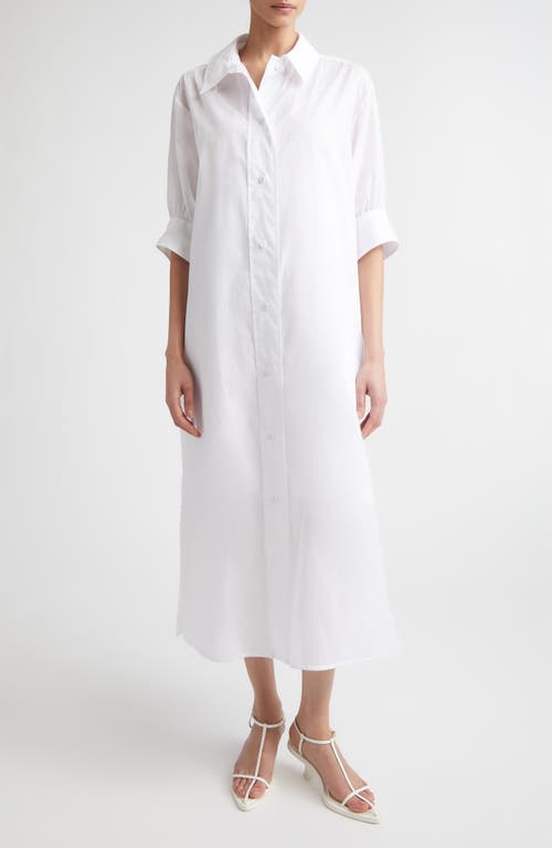Jil Sander Jil Sander Boxy Puff Sleeve Cotton Poplin Shirtdress