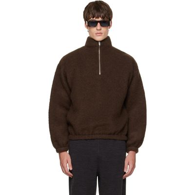 Jil Sander Jil Sander Brown Quarter-Zip Sweater