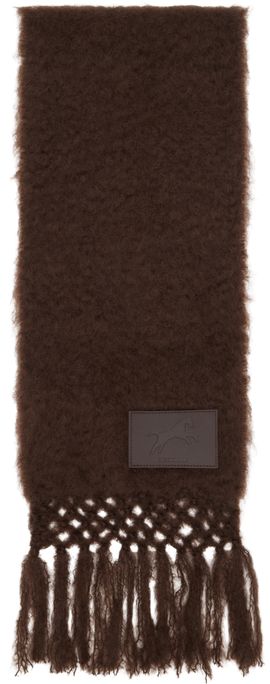 Jil Sander Jil Sander Brown Wool Blend Scarf