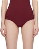 Jil Sander Jil Sander Burgundy Jersey Swimsuit - 1