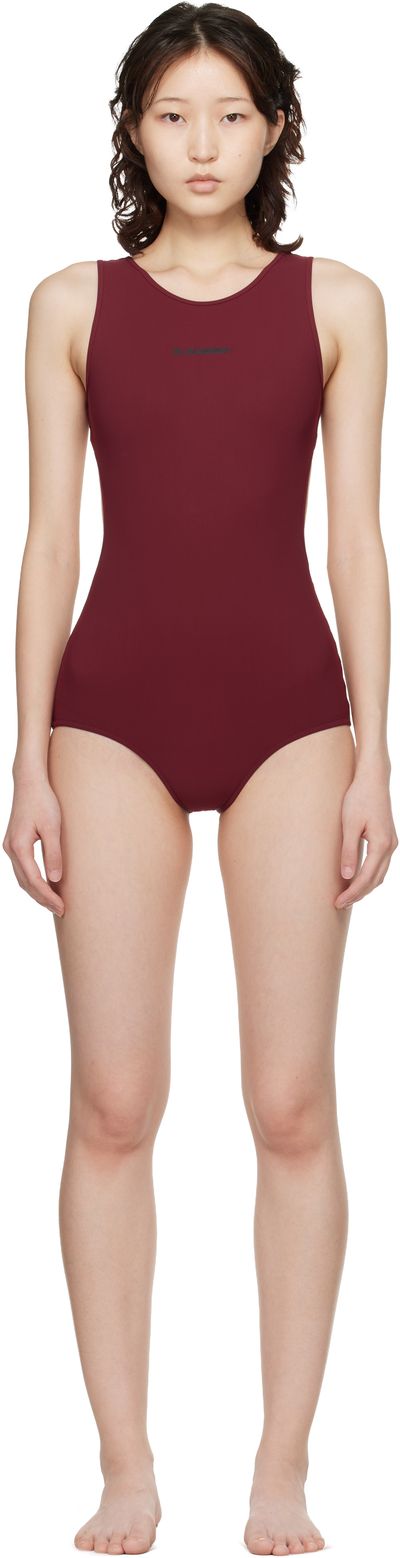 Jil Sander Jil Sander Burgundy Jersey Swimsuit