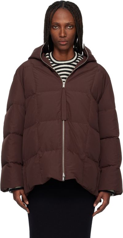 Jil Sander Jil Sander Burgundy Quilted Down Jacket