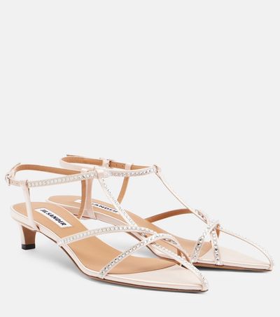 Jil Sander Jil Sander Cage crystal-embellished leather sandals