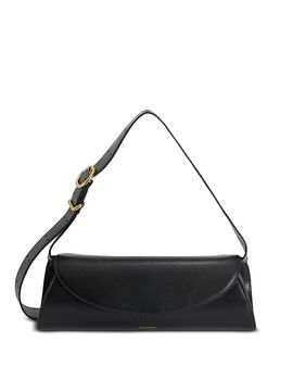 Jil Sander Jil Sander Cannolo Small Black Leather Handbag