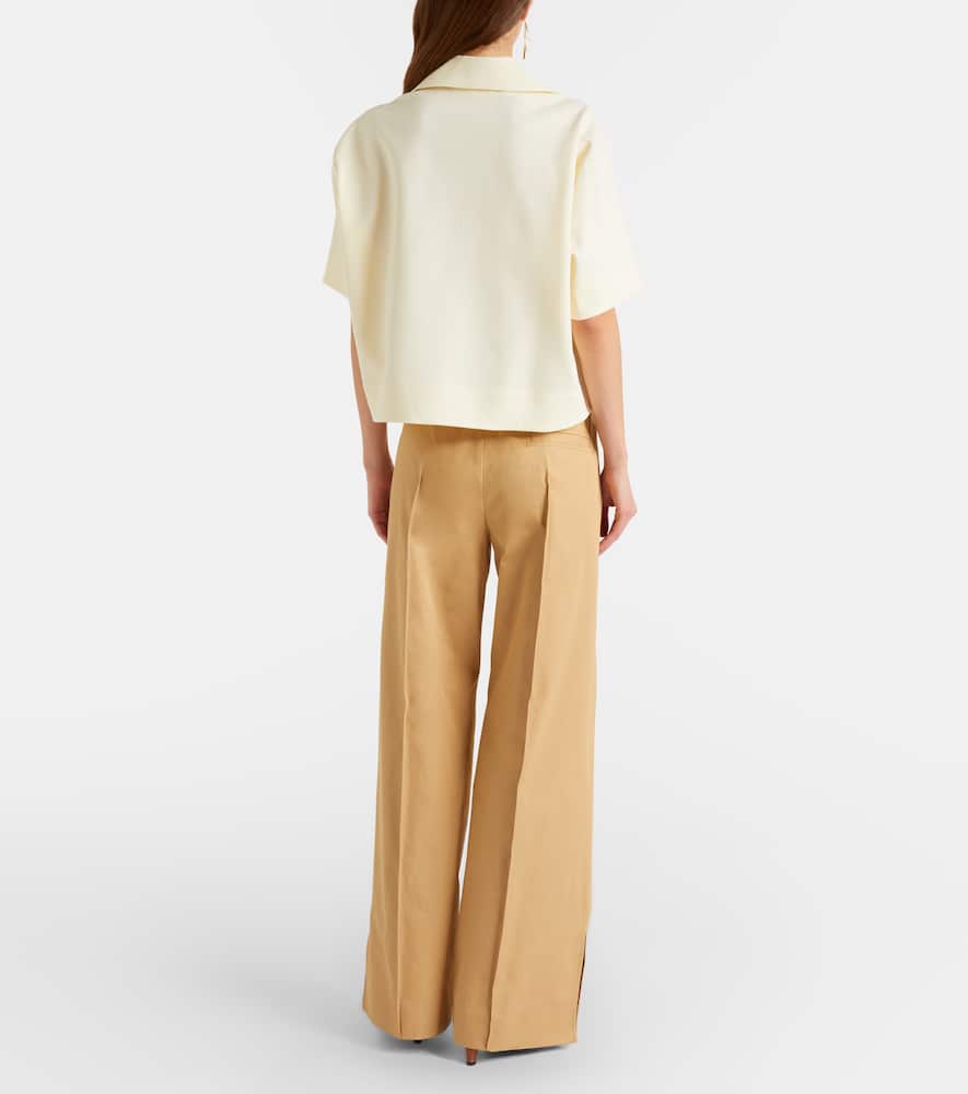 パンツ JIL SANDER Wide Cotton Pants Cotton drill wide-leg pants in brown - Jil Sander | Mytheresa