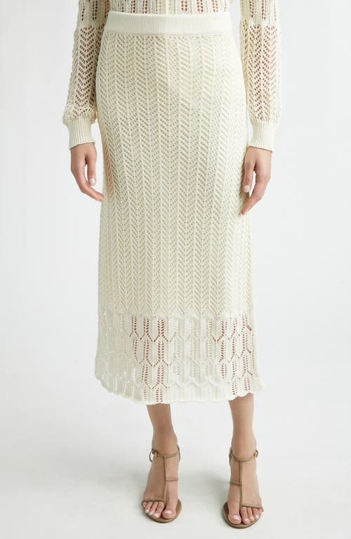 Jil Sander Jil Sander Cotton Pointelle Midi Skirt