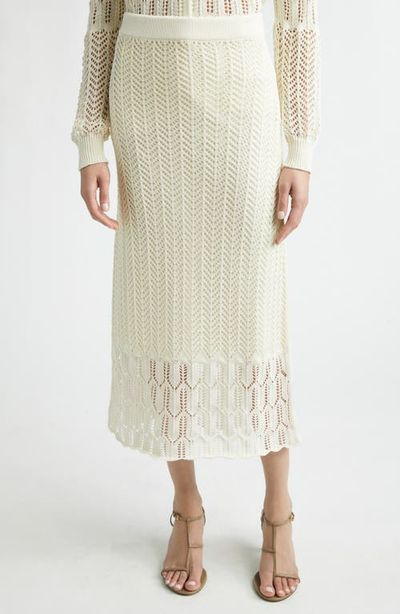 Jil Sander Jil Sander Cotton Pointelle Midi Skirt