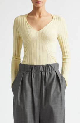Jil Sander Jil Sander Engineered Cashmere & Silk Rib Sweater