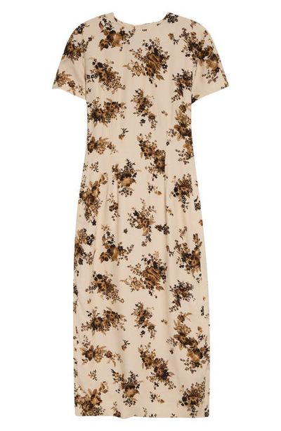 Jil Sander Jil Sander Envers Floral Satin Sheath Midi Dress