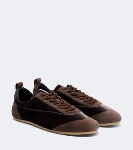 Jil Sander Jil Sander Etage suede-trimmed velvet sneakers