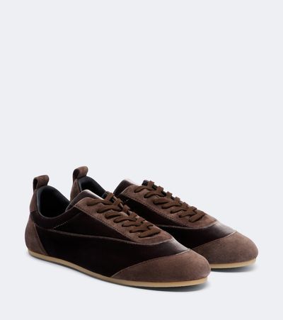 Jil Sander Jil Sander Etage suede-trimmed velvet sneakers