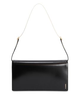 Jil Sander Jil Sander File Medium Black Leather Shoulder Bag