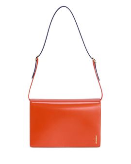 Jil Sander Jil Sander File Small Orange Leather Shoulder Bag