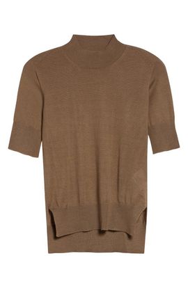 Jil Sander Jil Sander Fine Knit Short Sleeve Cashmere, Virgin Wool & Silk Sweater 