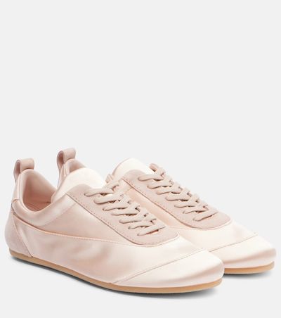 Jil Sander Jil Sander Floor suede-trimmed satin sneakers
