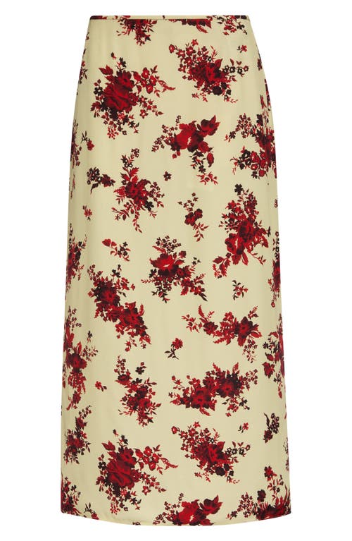 Jil Sander Jil Sander Floral Print Fluid Satin Midi Skirt