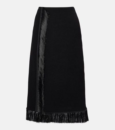 Jil Sander Jil Sander Fringed midi skirt