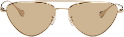 Jil Sander Jil Sander Gold Oliver Peoples 'Edition 1' Aviator Sunglasses