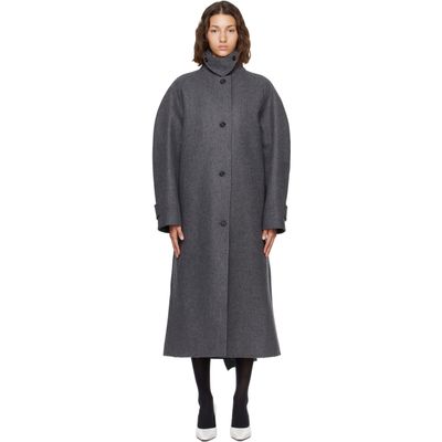 Jil Sander Jil Sander Gray Double Wool Coat