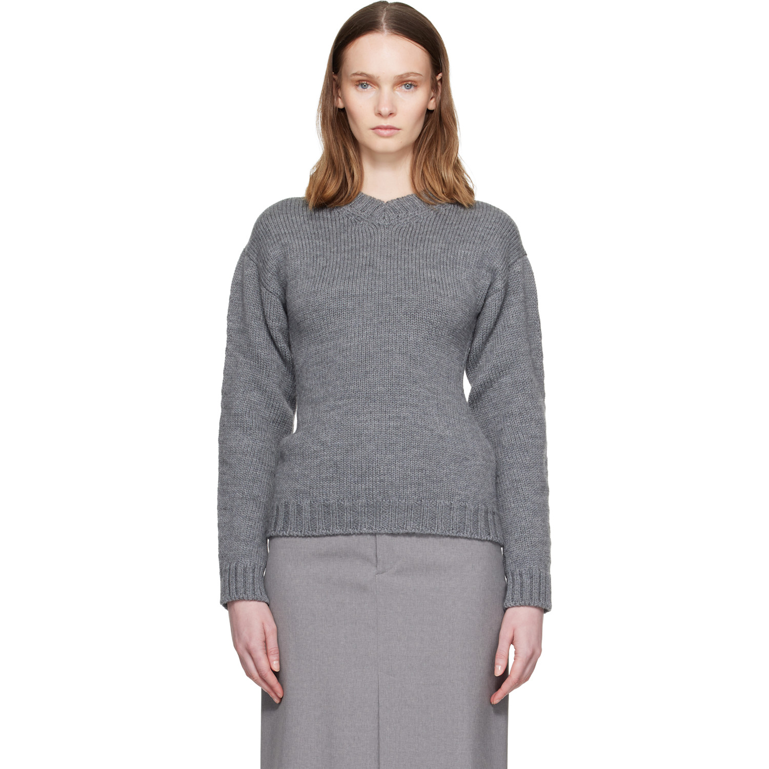 Jil Sander - Gray Hourglass Wool Sweater