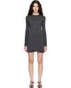 Jil Sander Jil Sander Gray Long Sleeves Crew Neck Double Layer Minidress - 1