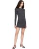 Jil Sander Jil Sander Gray Long Sleeves Crew Neck Double Layer Minidress - 4
