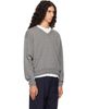 Jil Sander Jil Sander Gray LS V-Neck Sweater - 2