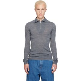 Jil Sander Jil Sander Gray LS Zip Polo