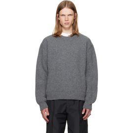 Jil Sander Jil Sander Gray Wool Crew-Neck Sweater