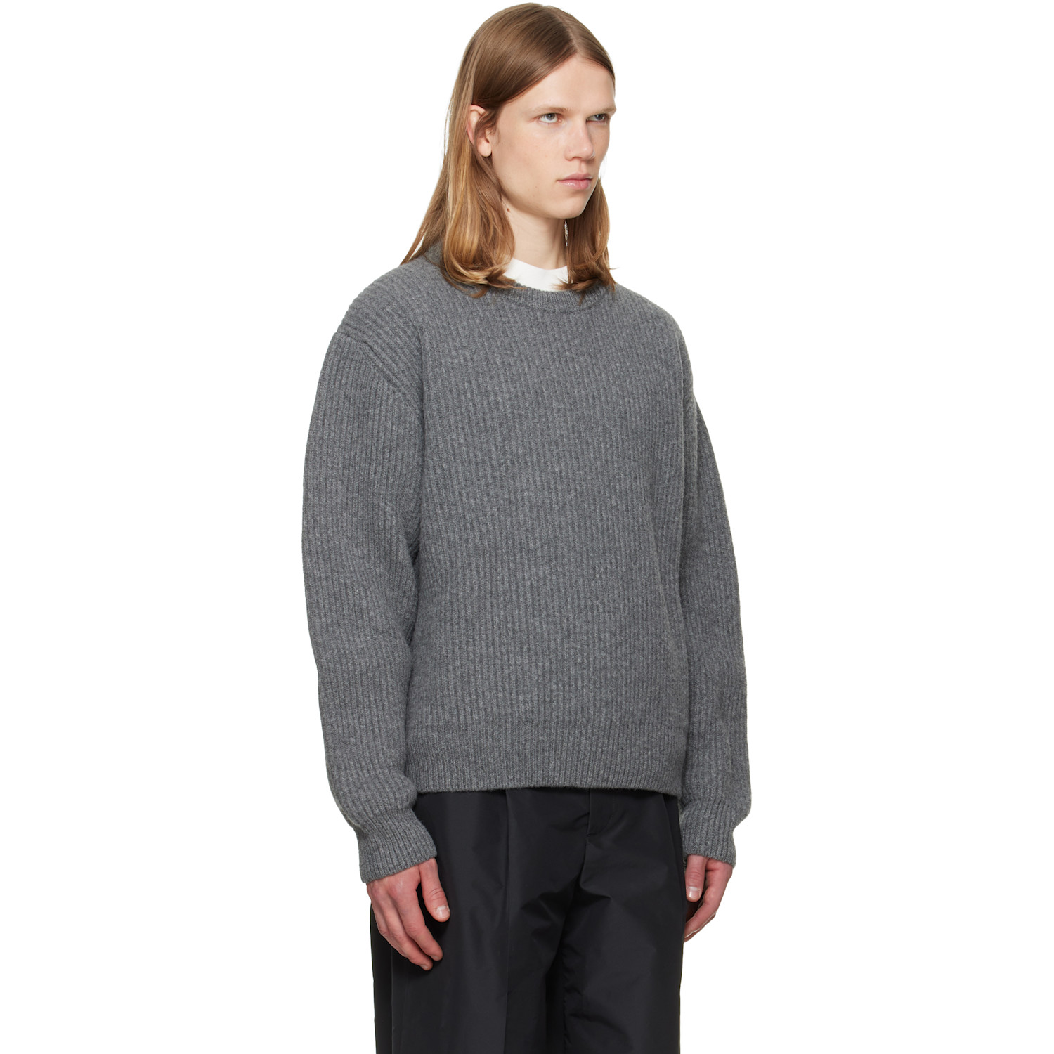 Jil Sander - Gray Wool Crew-Neck Sweater