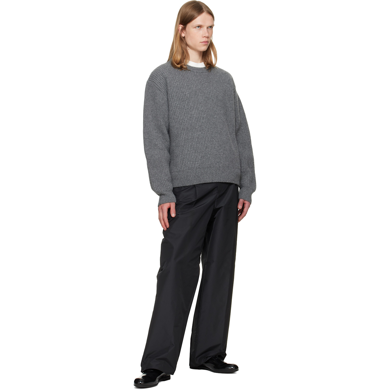 Jil Sander - Gray Wool Crew-Neck Sweater