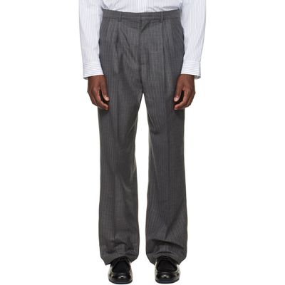 Jil Sander Jil Sander Gray Wool Pinstripe Trousers
