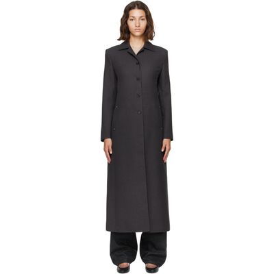 Jil Sander Jil Sander Gray Wool Twill Coat