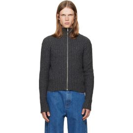 Jil Sander Jil Sander Gray Zip Up Cardigan