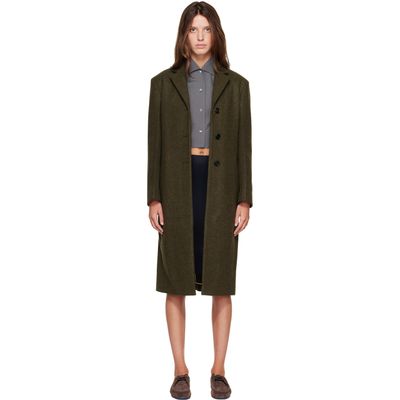 Jil Sander Jil Sander Khaki Loden Wool Coat