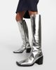 Jil Sander Jil Sander Metallic leather knee-high boots - 4