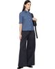 Jil Sander Jil Sander Navy Casual Wide Leg Pleated Trousers - 4