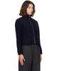 Jil Sander Jil Sander Navy High Neck Zip-Up Cropped Jacket - 2