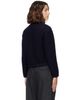Jil Sander Jil Sander Navy High Neck Zip-Up Cropped Jacket - 3