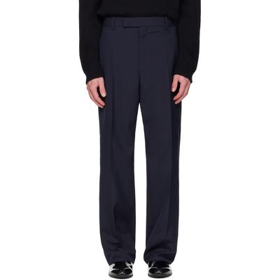 Jil Sander Jil Sander Navy Wool Poplin Trousers