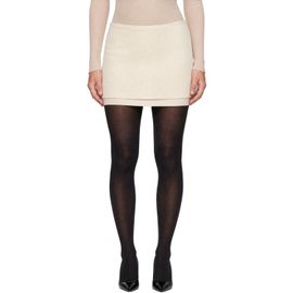 Jil Sander Jil Sander Off-White Layered Velvet Miniskirt